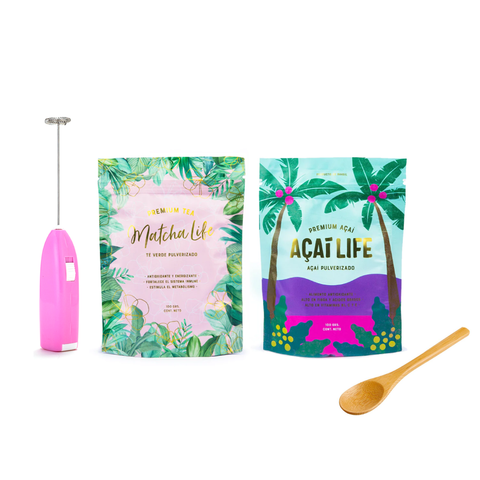 Kit Acai + Matcha Life 100 Grs + Batidor